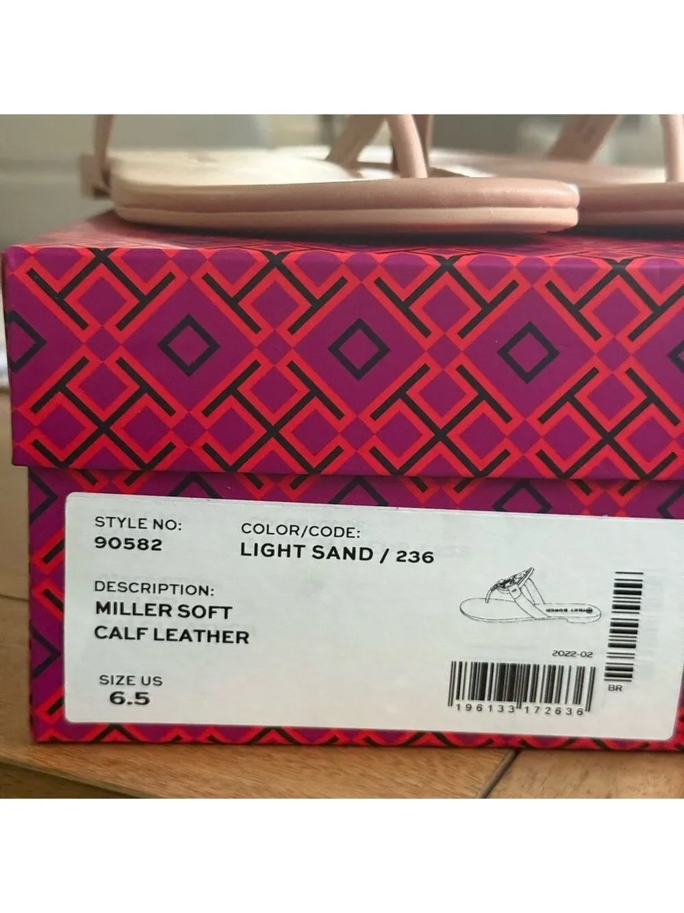 New Tory Burch miller soft calf leather sandals in light sand / makeup colo